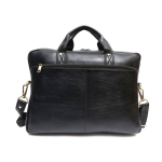 Genesis Leather Business Messenger Bag Fits 15.6″ Laptop, Light weight and Slim design (Black)