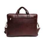 Genesis Leather Business Messenger Bag Fits 15.6″ Laptop, Light weight and Slim design (Brown)