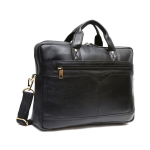 Genesis Leather Business Messenger Bag Fits 15.6″ Laptop, Light weight and Slim design (Black)