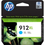 HP 912XL High Yield Original Ink Cartridge, Cyan (3YL81AE)
