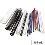 Atlas Bind Comb A4 8mm Bx=100pcs Black, AS-BEP08400