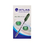 Atlas Ball Pen 0.7mm Fine BX=50 Green, AS-BP100F-GN-50P