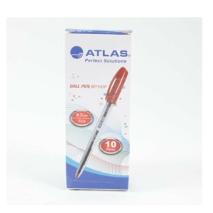 Atlas Ball Pen 0.7mm Fine  BX=10 Red, AS-BP100F-RD