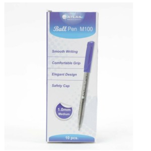 Atlas Ball Pen 1.0mm Medium  BX=10 Blue, AS-BP100M-BE