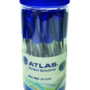 Atlas Ball Pen 1.0mm Medium  Jar=30 Blue, AS-BP100M-BE-30P