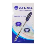 Atlas Ball Pen 1.0mm Medium BX=50 Blue, AS-BP100M-BE-50P