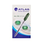 Atlas Ball Pen 1.0mm Medium BX=50 Green, AS-BP100M-GN-50P