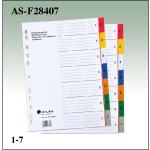 Atlas PP Col Divider A4 1-7. Bx=36st, AS-F28407