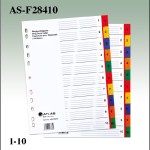 Atlas PP Col Divider A4 1-10. Bx=25st, AS-F28410