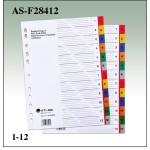 Atlas PP Col Divider A4 1-12. Bx=25st, AS-F28412