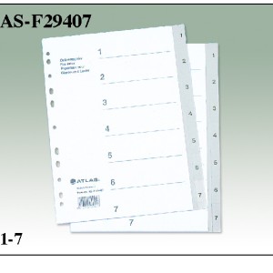 Atlas Plastic Divider A4 1-7 Bx=36st, AS-F29407