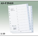Atlas Plastic Divider A4 1-10 Bx=25, AS-F29410