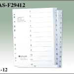 Atlas Plastic Divider A4 1-12 Bx=25, AS-F29412