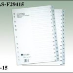 Atlas Plastic Divider A4 1-15 Bx=25, AS-F29415