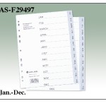 Atlas Plas. Divider A4 Jan-Dec Bx=25, AS-F29497