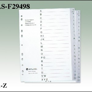 Atlas Plastic Divider A4 A-Z Bx=15st, AS-F29498