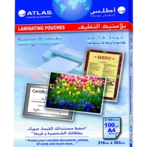 Atlas Laminating Pouch A3 125mic, AS-L303X426X125