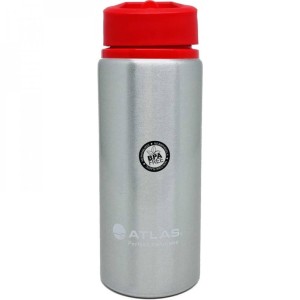 Atlas Water Bottle w Sipper Aluminium Red 0.6L, AS-WB0035-RD