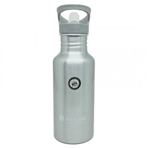 Atlas WaterBottle w Sipper Aluminium Grey 0.6L, AS-WB0060-GY