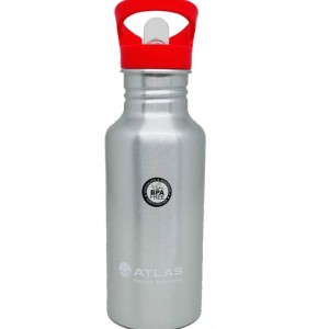 Atlas Water Bottle w Sipper Aluminium Red 0.6L, AS-WB0060-RD