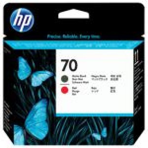 HP 70 DesignJet Printhead, Matte Black and Red (C9409A)