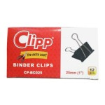 Clipp Binder clips 25mm (1"), CP-BC025