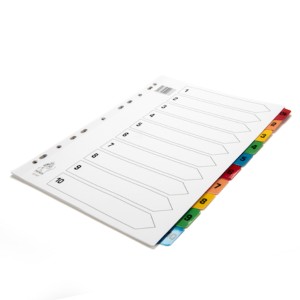 Clipp Plastic Grey Divider A4 1-10 Bx=25, CP-F29410