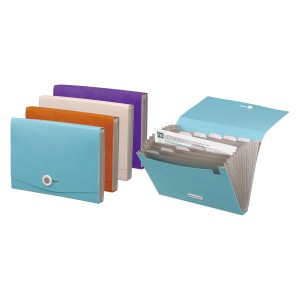 Foldermate Expanding File13pkts w/handle A4 Bx=10 Purple, FE-1127-ASS