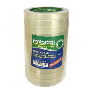 Fantastick Tape 12mm x 72 YaReds x 3”  Pk=12rol, FK-TT-1272CN
