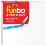 Funbo Stretched 3D canvas 380 gms 20X20 cm, FO-115002020