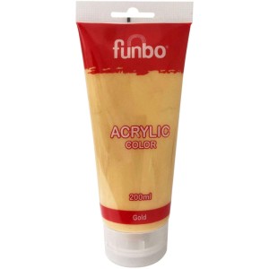 Funbo ACRYLIC Tube 200ml 144 GOLD, FO-AC-200-144