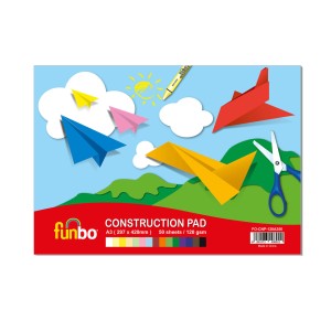Funbo Constrn Pad 220g, A3,20 shts,10 astd cls, FO-CNP-220A320