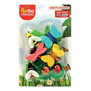 Funbo 3D Eraser in Blister Pack-Insect, FO-ER-INSECT
