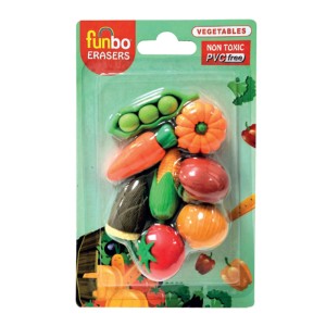 Funbo 3D Eraser in Blister Pack-Vegetable, FO-ER-VEG