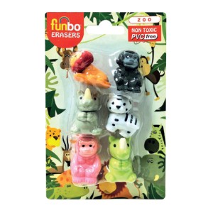 Funbo 3D Eraser in Blister Pack-Zoo, FO-ER-ZOO