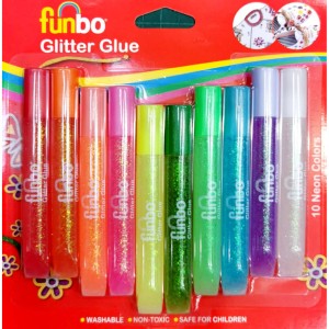 Funbo Glitter Gl Neon cols Bls=12.5g x 10cols, FO-GG-10126