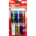 Funbo Glitter Pdr sparkling Bls=9gm x6col+glue, FO-GP-0701