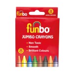 Funbo Jumbo Crayons Pack of 8 Cols, FO-JCR-08