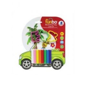 Funbo M.Clay 100g 8 Colors + 3 Moulds, FO-MC-100-8+3M