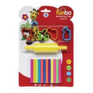 Funbo M.Clay 100g 12 Neon Clears+4 Mlds+1R, FO-MC-100N-12+4M