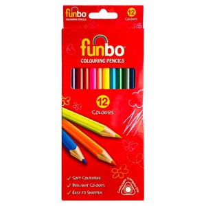 Funbo Coloring Pencils ST=12+Reg Crayons ST=16, FOP-PACK-010