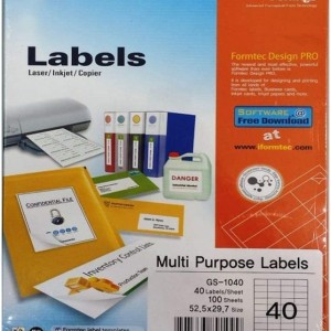 Formtec Label 4000/52x29mm Bx=100sht, FT-GS-1040