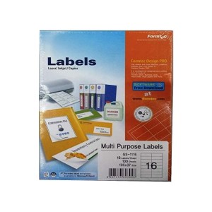 Formtec Label 1600/105x37mm Bx=100sht, FT-GS-1116
