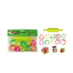 Kiddy Clay 10 small Plastic Molds+1Roller, KC-10SM-R