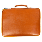 Genesis Leather Expandable 17 Inch Laptop Bags Office Bag for Men Women Messenger Briefcase (Tan)