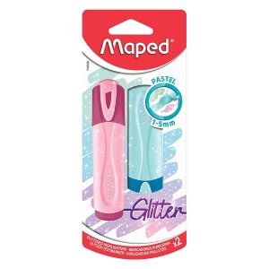 Maped Highlighter Pastel Glitter Pac=2Clear, MD-742028