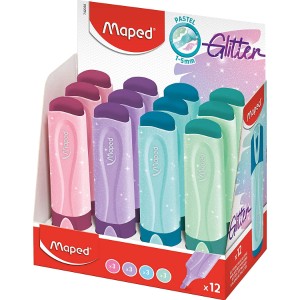 Maped Highlighter Pastel Glitter Pac=4Clear, MD-742046