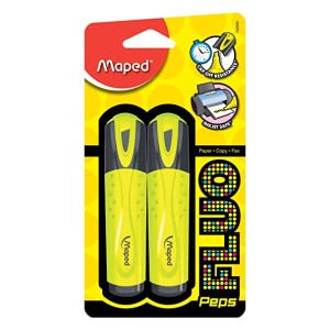 Maped Highlighter Fluopeps Pocket Yellow Bx=12, MD-742734