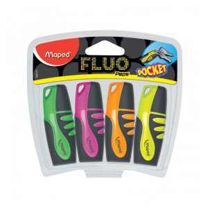 Maped Highlighter Fluopep Pocket Pak=4cols, MD-742777