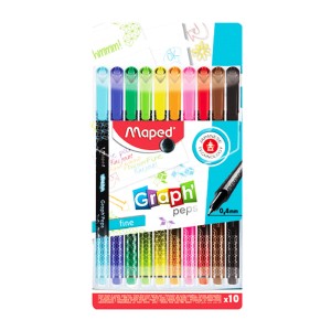 Maped Graph'Peps Fineliner Deco PAC=10col, MD-749050